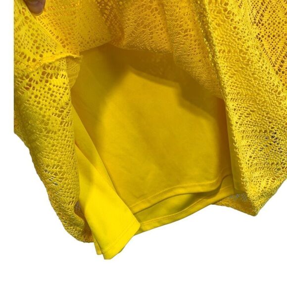 Ruby Rd Yellow Crochet Overlay Top - Picture 3 of 8
